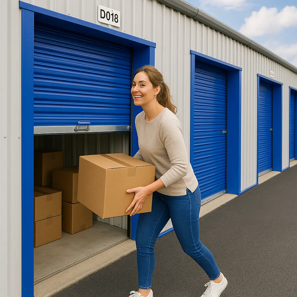 Woman with boxes 2